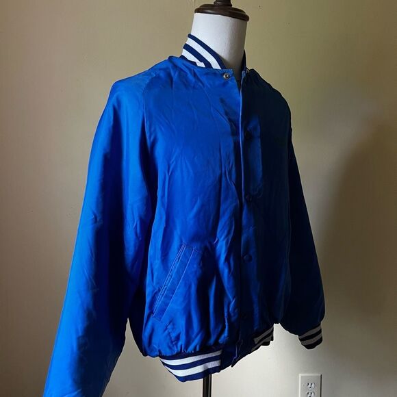 Vintage 80s Don Alleson Athletic Coach Jacket Royal Blue Wrestling CNS Northstar - Picture 8 of 11